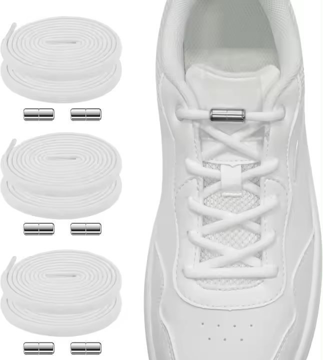 Cordones Elásticos - 3 pares de Cordones Elásticos con Cápsula de Metal - Cordones Elásticos Zapatos para Adultos y Niños - No es Necesario Atar Cordones de Zapatos - 1