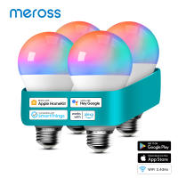Bombilla Inteligente Meross LED RGBWW Dimmable E26 E27 B22 9W (60W Equivalent) Compatible Con Alexa Google Home SmartThings Para El Dormitorio - details 1