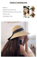 Sombrero De Moda Para Mujer Verano Protección Solar Amplio Para Playa Viajes Al Aire Libre Estilo Casual Color Sólido Fedora - details 4