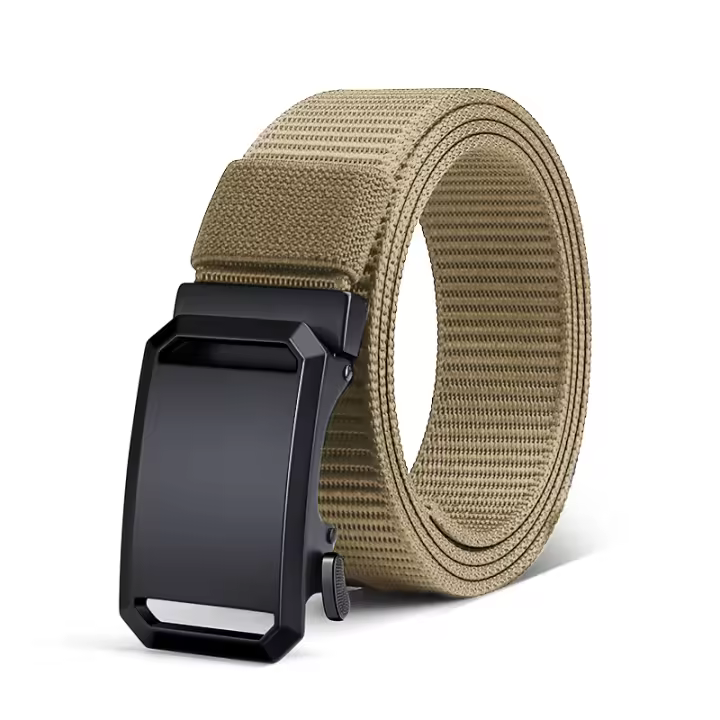 Cinturón DINISITON Para Hombres Nylon Transpirable Cinturón De Tela Para Exterior Cinturón De Cuero Ganchillo Estilo Cowboy Diseñador - 1
