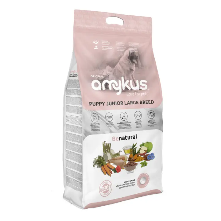 Amykus Original Puppy Junior Large Breed - Pienso para Cachorros de Razas Grandes - Pollo y Pavo, Crecimiento Saludable - 1
