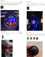 Voltímetro Digital Para Coche Universal 12V 24V Con Cargador USB Medidor De Tensión Y Temperatura Pantalla LED Instalación Frontal Material ABS Y Componentes Electrónicos - details 0