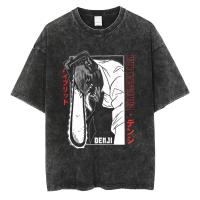 Camiseta Oversize Vintage De Anime Chainsaw Hip Hop Para Hombre Negro Suéter Casual Manga Corta Estilo O-Neck Unisex - details 13