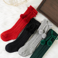 Calcetines Altos De Encaje Para Bebés Y Niñas Con Bola De Cereza Para Otoño Invierno Calcetines De Princesa Para Niños De 0 a 5 Años Calentadores De Piernas Hechos De Algodón Y Poliéster - details 6