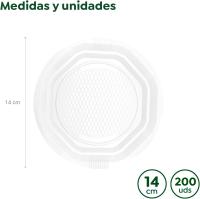 MAXI PRODUCTS - 100 Platos Plástico Reutilizables - Platos Vajilla - Ø14 cm - Platos Reciclables - Plato Redondo - Alta Resistencia - Picnic -... Especial aperitivos - details 0