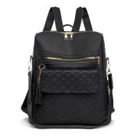 Nueva mochila para mujer con estampado de diamantes, moda simple y versátil, que mejora la calidad de la mochila de gran capacidad. - details 0