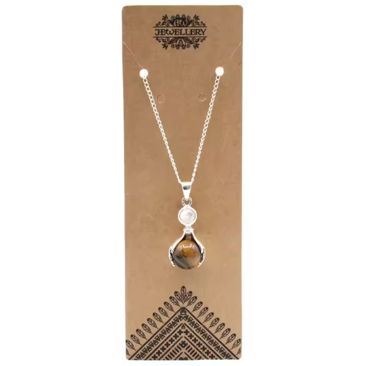 Colgante de Manos Curativas de Piedras Preciosas - Ojo de Tigre - 1