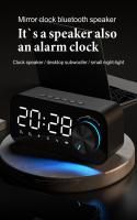 BIT Reloj despertador con Radio Digital, altavoz con Bluetooth, pantalla LED de hora y alarma y superficie de espejo para escritorio - details 0