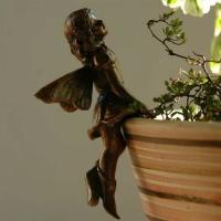 Nueva Decoración De Resina Para Jardín Angel Girl Colgante Con Taza Combinación De Flores Borde De Maceta Diseño De Hada - details 2