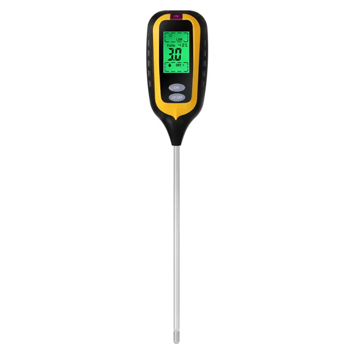 Medidor De Tierra 6 En 1 PH Fertilidad Hidratación Luz Ambiental Humedad Temperatura Analizador De Jardín Con Pantalla Digital Retroiluminada - 1