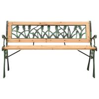 vidaXL Banco de jardín hierro fundido y madera de abeto maciza 122 cm - details 1