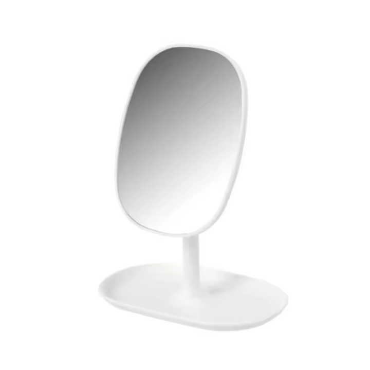 Dcasa Espejo joyero giratorio blanco de plástico de 16x11x22 cm - 1