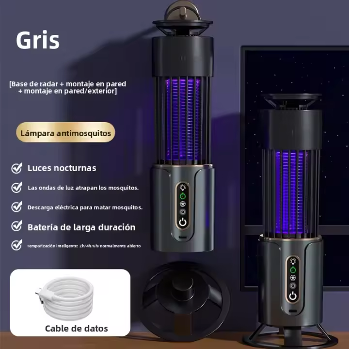Lámpara Asesina De Mosquitos USB Repelente De Insectos Para Camping Con Timer Y Trampa Para Moscas Y Abejas Electrónica Portátil Para Exteriores - 1