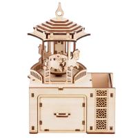 Caja De Música De Madera DIY Para Niños 2024 Puzzle 3D De Reloj Y Pluma Musical Caja De Desafío Geométrico Unisex - details 11