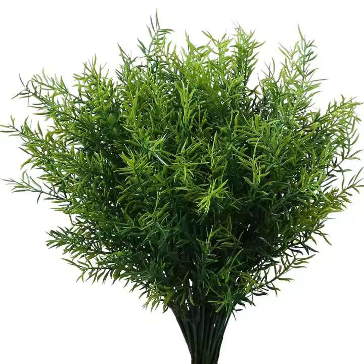 7 Palillos De Flores Artificiales Hierba Plástica Para Decoración De Boda Hogar Jardín Vaso Propaganda Fotografía Interior Bonsái Planta Falsa - 1