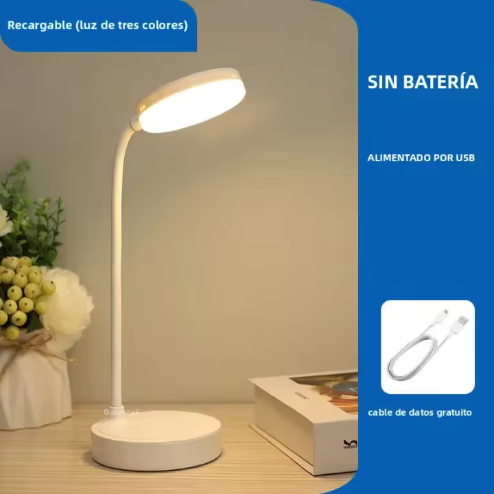 Lámpara De Mesa Recargable USB Luz Nocturna LED Con 3 Modos De Encendido Protección Ocular Para Lectura Y Decoración De Habitaciones - 1