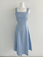 Vestido Largo De Hombros Sin Mangas Estilo Francés Vintage Para Mujer REALEFT Verano 2025 Vestido A-Line Recto Casual De Cuello Cuadrado Midi Zipper - details 20