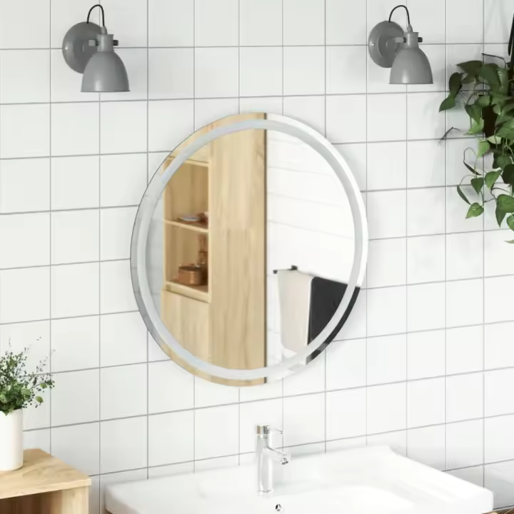 vidaXL Espejo de baño LED redondo 70 cm - 1