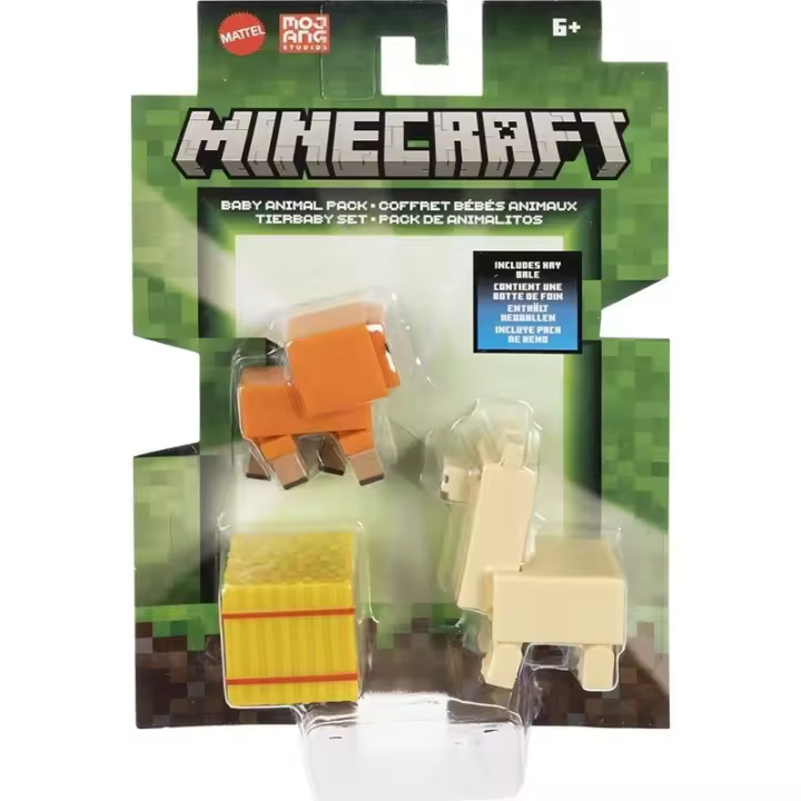 Figura Minecraft Pack de animalitos incluye paca de heno Mattel edad +6 años JCN33 CPAJCN33 - 1