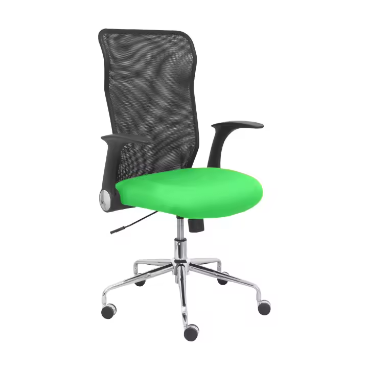Piqueras Y Crespo Silla Minaya Ergonómica Respaldo Malla Negro Asiento Bali Pistacho - 1