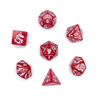 Kit De Dados Poliedros En Rojo Y Oro Para TRPG Y RPG D20 D12 D10 D8 D6 D4 Juego De Mesa Tablero Juego De Cartas 7 Piezas Nuevos - details 2