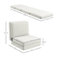 Sofá Cama plegable 3 en 1, Sofá Cama tapizado, Capacidad de carga hasta 240 kg, Dormitorio, Salón, Crema - details 6