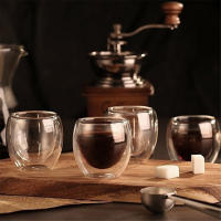 Vaso De Vidrio Doble Muralla Mini Para Té Café Y Whisky a Prueba De Calor Translúcido Vaso De Mano Ecológico Para El Hogar - details 12