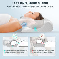 Almohada Cervical de espuma viscoelástica, almohada ortopédica de contorno ergonómico 2 en 1 para el dolor de cuello, almohadas de soporte contorneadas, 1 unidad - details 5