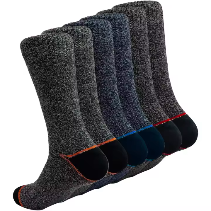 DEBEKOR 6 PARES Calcetines Térmicos Hombre - Calcetines Trabajo Hombre - Calcetines Senderismo Antiampollas – Calcetines Trekking - Calcetines Reforzados Algodón - 1