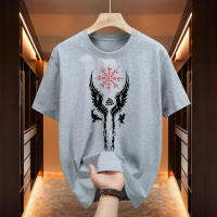 Camiseta De Algodón Puro Para Hombre Estilo Urbano Casual Con Impresión De Raven Vikinga Antigua Camiseta De Manga Corta O-neck Para Uso Diario Primavera Y Verano - details 8