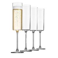ZVD Glass Champagne 4 Pack 6-onza Champagne Glasses 4PC Set, Premium Square Edge Blown Glass Wine Glass The Best - details 0