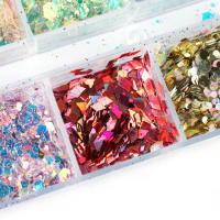 12Grillas De Brillo Holográfico Para Uñas En Rosa Oro Y Plata Decoraciones De Artículos De Manicura Con Lentejuelas Paillettes Spangles Slices - details 9