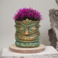 Vaso De Resina Decorativo Con Boca Grande Estilo Totem Divertido Origen China Ornamento De Flor Para Jardín Y Patio - details 8