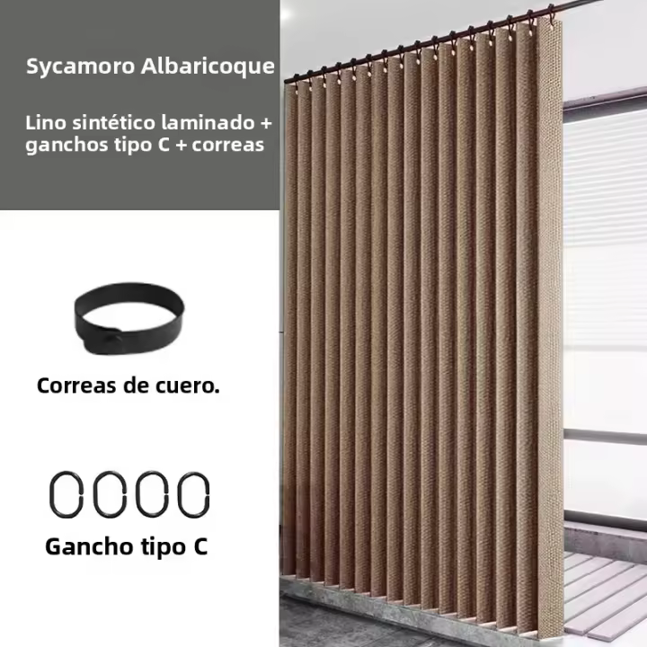 Gran Anillo Laminado Para Baño Cortina De Ducha Impermeable Y Resistant to La Humedad En Lino sintético Multicolor - 1