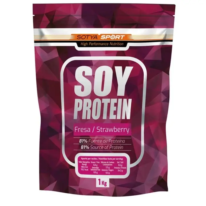 Proteina de soja isolada Fresa Doypack 1Kg Sotya - 1