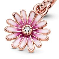 Encantos Colgantes De Margarita Rosa Con Abertura Para Pulsera Original Joyería De Primavera Para Mujer Regalo Popular - details 4