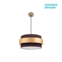 FABRILAMP - Colgante Bremen Cuero/marron-oro 3xe27 Regx50x50 Cm - details 0