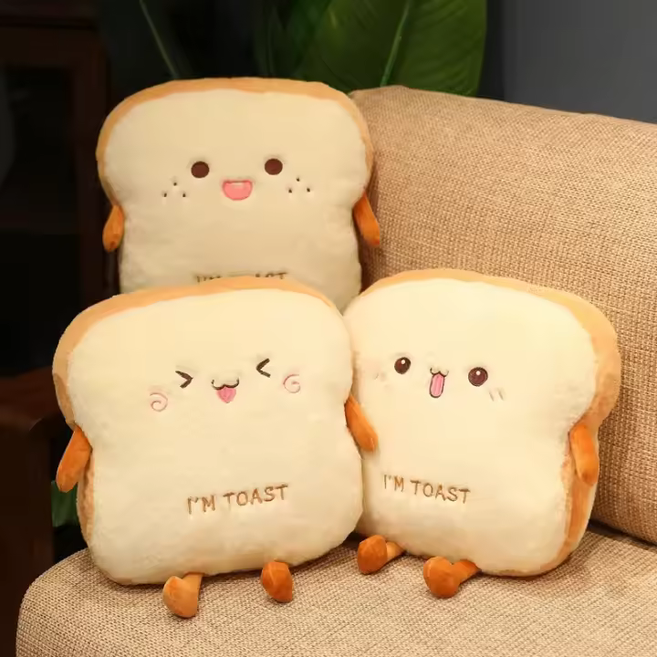 Nueva 1pc Almohada De Pan De Peluche De 40cm Juguete Suave Y Cálido Para Decoración Del Hogar Y Regalo De Cumpleaños Para Niños - 1