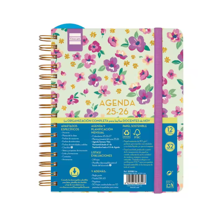 Finocam - Agenda Docente Magistral Design Curso 2025 2026 Lilac Septiembre 2025- Agosto 2026 (12 meses) Español - 1