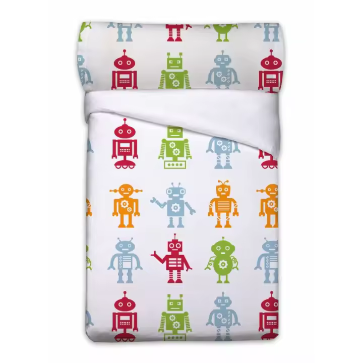 Pierre Cardin - Juego de funda nórdica Pierre Cardin Robots Blanco Cama de 105 3 Piezas - 1