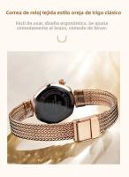 Reloj De Cuarzo Hannah Martin Para Mujer Con Correa De Malla De Acero Inoxidable Y Movimiento Importado Moda Geométrica Resistente Al Agua Y Al Choque - details 8
