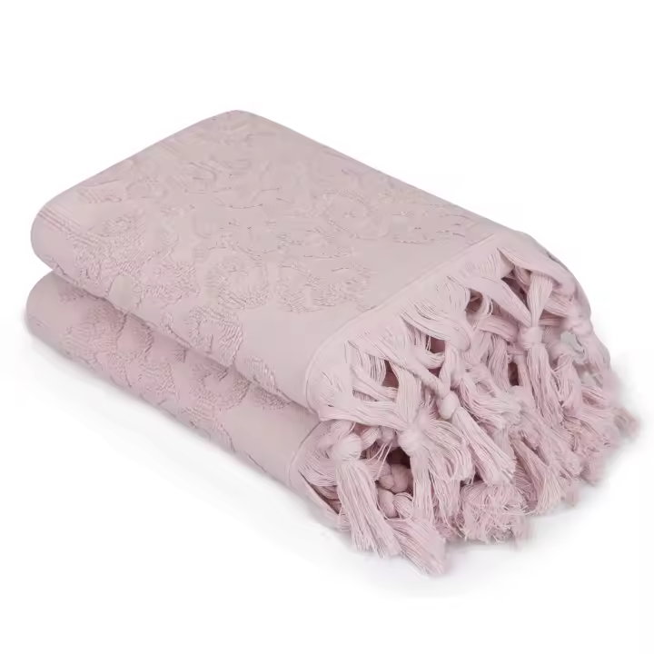 Wellhome Juego de Toallas de Mano 2 Piezas Polvo 100% Algodón 550 Gr/m² - Suavidad Garantizada - 1