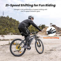 Touroll U1 Bicicleta eléctrica MTB de neumático de 29" para todo terreno con motor de 250W, batería extraíble de 36V 13Ah, alcance máximo de 65 km, engranaje de 21 velocidades Shimano, freno de disco impermeable IPX4 - details 17