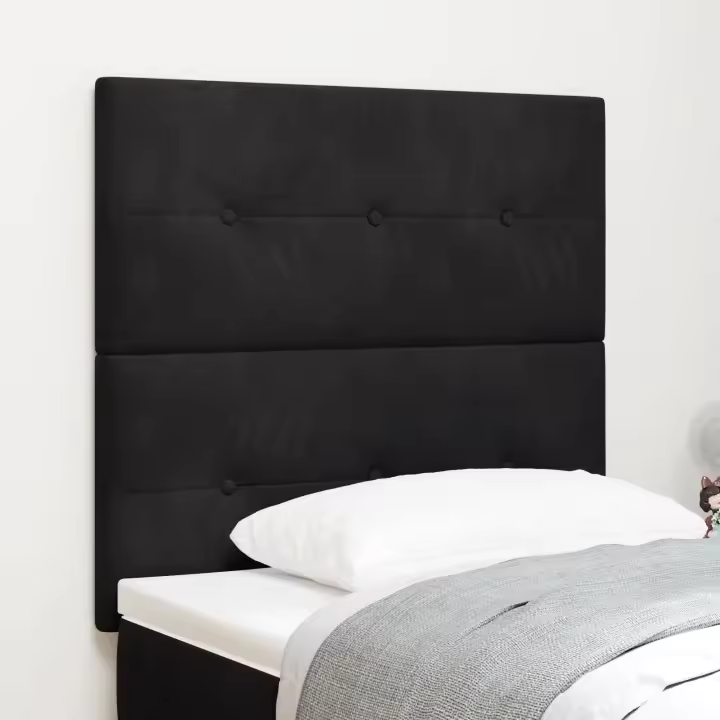 Cabecero LED vidaXL Negro 80 cm Terciopelo - 1