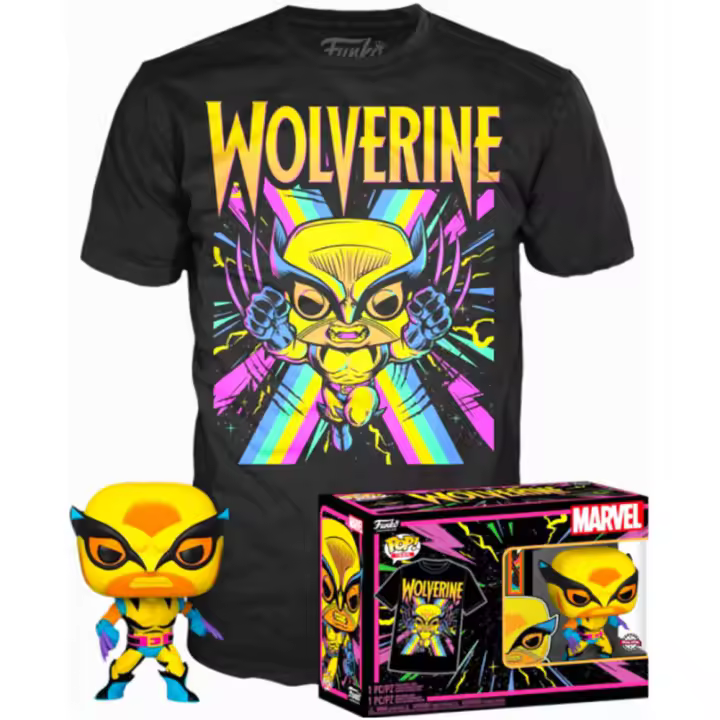 Conjunto de figuras POP & Tee Marvel Wolverine Luz Negra - 1