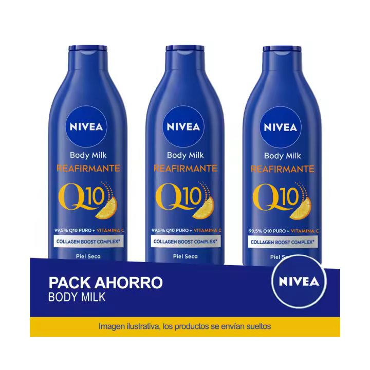 NIVEA Q10 Body Milk Reafirmante Piel Seca 400ml - Pack ahorro de 3 unidades - 1