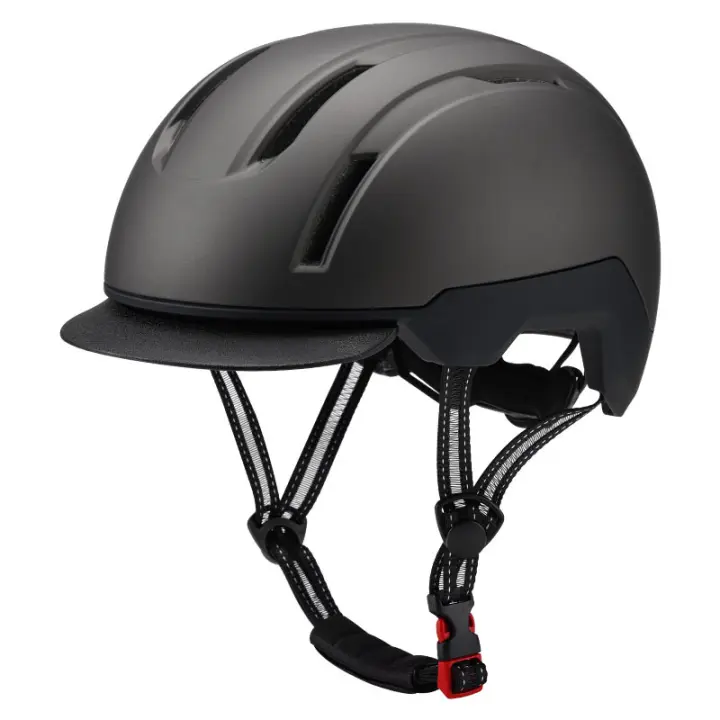 Casco de Bicicleta Urban con visera - Tecnología de Doble Molde Casco de scooter Urban ligero para adultos 55-60 cm - 1