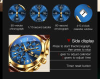 Reloj De Pulsera Para Hombre OLEVS 2872 Cronógrafo Resistente Al Agua Con Correa De Cuero Luminoso Y Manos Luminosas Reloj De Cuarzo Deportivo De Lujo - details 13