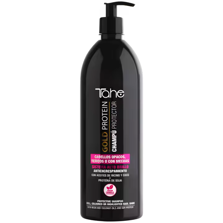 Tahe B.A.-Gold Protein-Cab.Teñidos/Brillo Shampoo 1000 Ml C/Dosif - 1