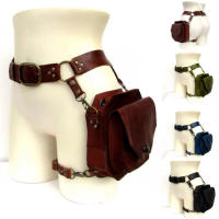 Bolso De Cuero PU Pequeño Estilo Retro Para Mujer Moto Bolsa De Moto Wind Side Pack Medieval Knight Personalidad Props - details 0